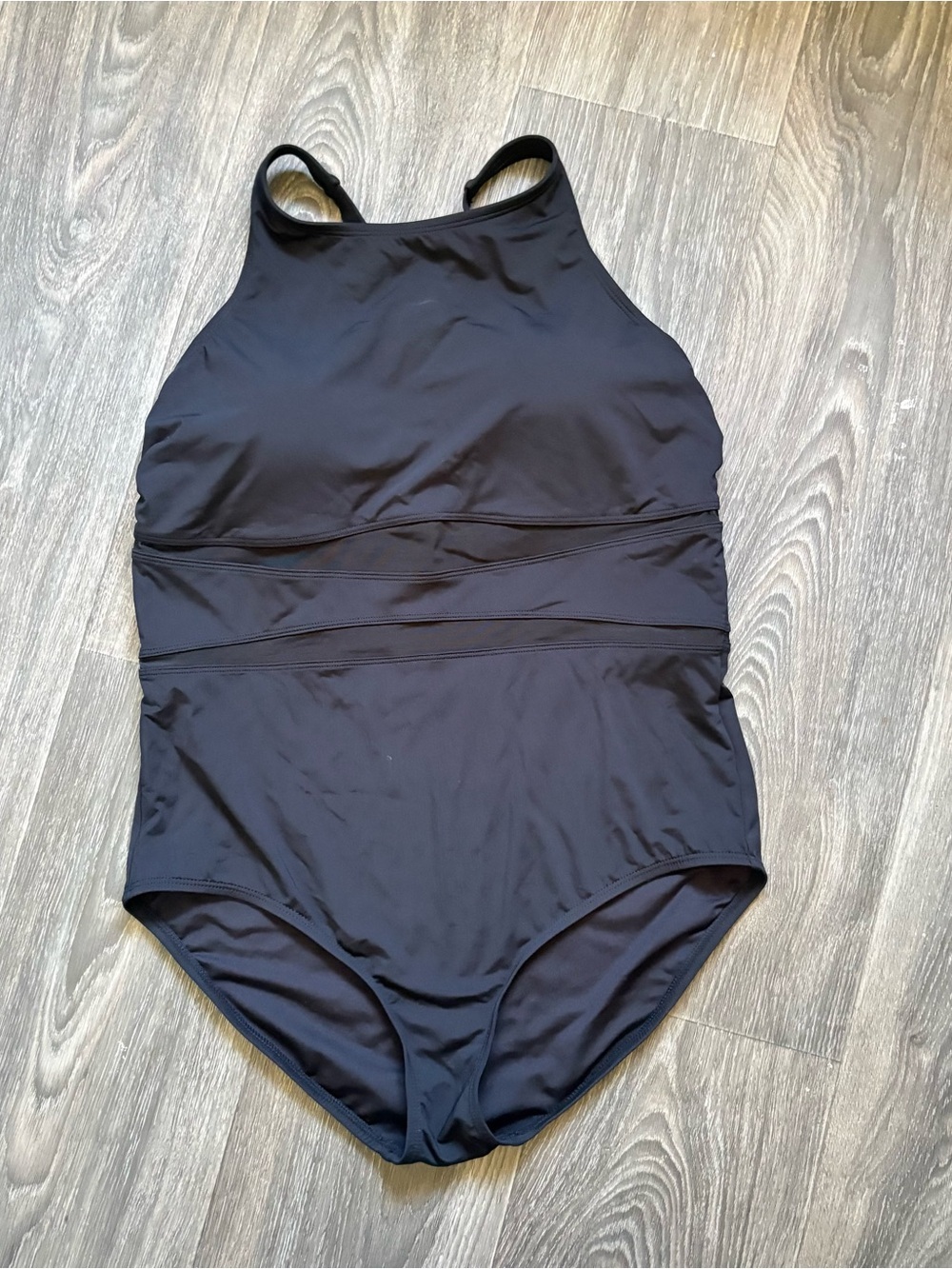 Lands End high neck swimsuit black - Picture 2 of 4